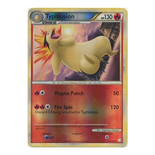 Typhlosion 32/123 HS Base Set Reverse Holo Rare Pokemon Card NEAR MINT TCG