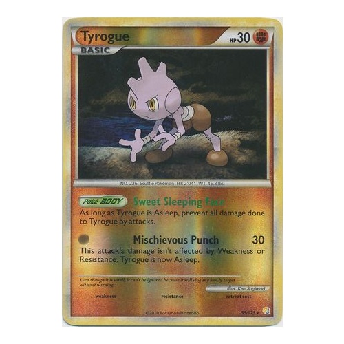 Tyrogue 33/123 HS Base Set Reverse Holo Rare Pokemon Card NEAR MINT TCG