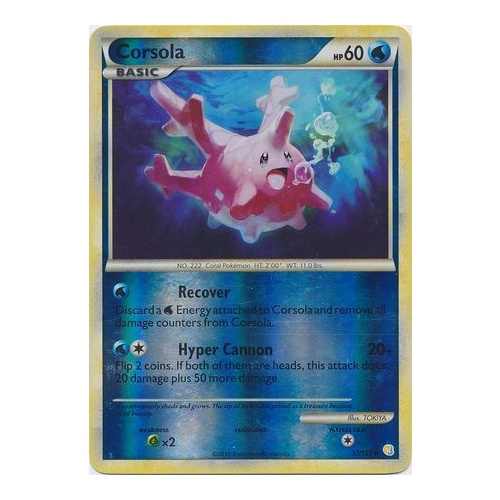 Corsola 37/123 HS Base Set Reverse Holo UnReverse Holo Common Pokemon Card NEAR MINT TCG