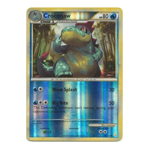 Croconaw 38/123 HS Base Set Reverse Holo UnReverse Holo Common Pokemon Card NEAR MINT TCG