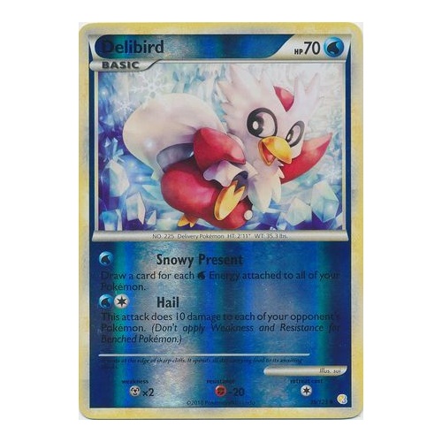 Delibird 39/123 HS Base Set Reverse Holo UnReverse Holo Common Pokemon Card NEAR MINT TCG