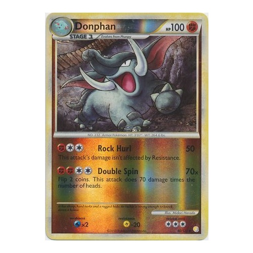Donphan 40/123 HS Base Set Reverse Holo UnReverse Holo Common Pokemon Card NEAR MINT TCG