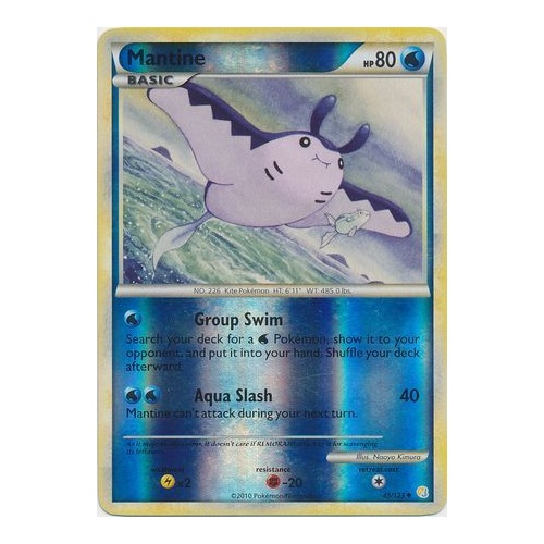 Mantine 45/123 HS Base Set Reverse Holo UnReverse Holo Common Pokemon Card NEAR MINT TCG