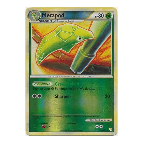 Metapod 46/123 HS Base Set Reverse Holo UnReverse Holo Common Pokemon Card NEAR MINT TCG