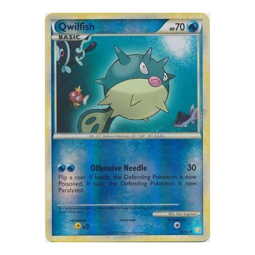 Qwilfish 50/123 HS Base Set Reverse Holo UnReverse Holo Common Pokemon Card NEAR MINT TCG