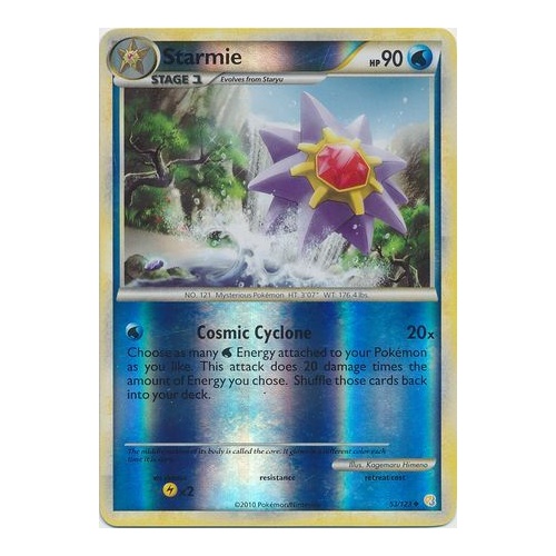 Starmie 53/123 HS Base Set Reverse Holo UnReverse Holo Common Pokemon Card NEAR MINT TCG