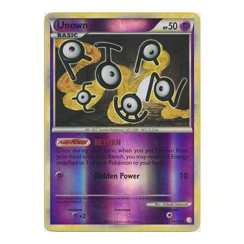 Unown 54/123 HS Base Set Reverse Holo UnReverse Holo Common Pokemon Card NEAR MINT TCG