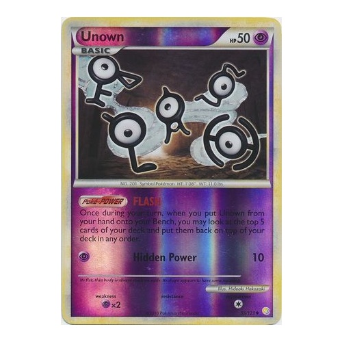 Unown 55/123 HS Base Set Reverse Holo UnReverse Holo Common Pokemon Card NEAR MINT TCG