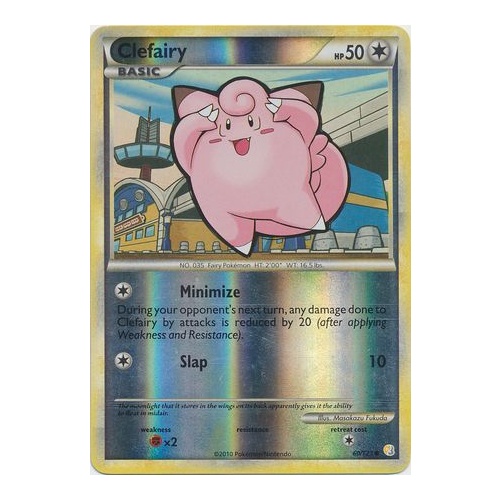 Clefairy 60/123 HS Base Set Reverse Holo Common Pokemon Card NEAR MINT TCG