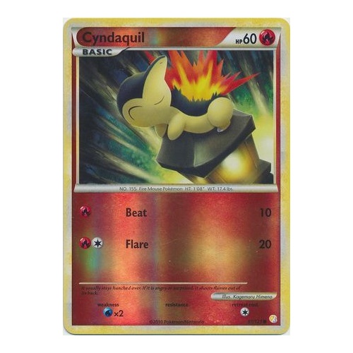 Cyndaquil 61/123 HS Base Set Reverse Holo Common Pokemon Card NEAR MINT TCG