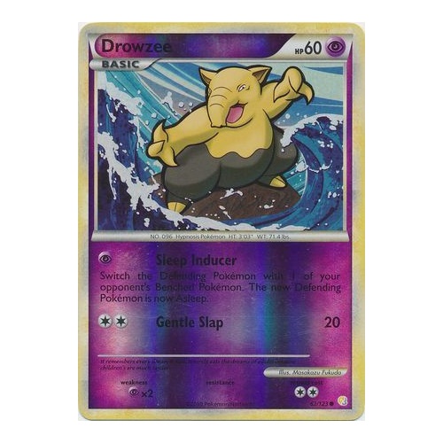 Drowzee 62/123 HS Base Set Reverse Holo Common Pokemon Card NEAR MINT TCG