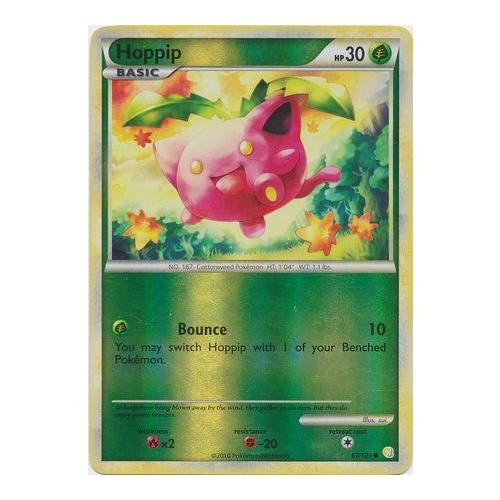 Hoppip 67/123 HS Base Set Reverse Holo Common Pokemon Card NEAR MINT TCG