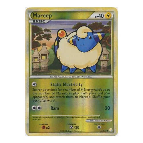 Mareep 73/123 HS Base Set Reverse Holo Common Pokemon Card NEAR MINT TCG