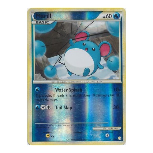Marill 74/123 HS Base Set Reverse Holo Common Pokemon Card NEAR MINT TCG