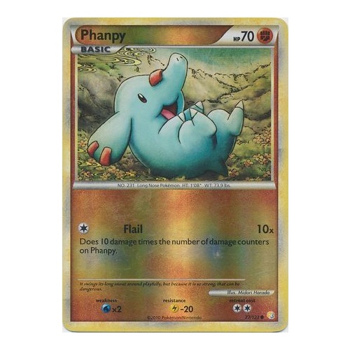 Phanpy 77/123 HS Base Set Reverse Holo Common Pokemon Card NEAR MINT TCG