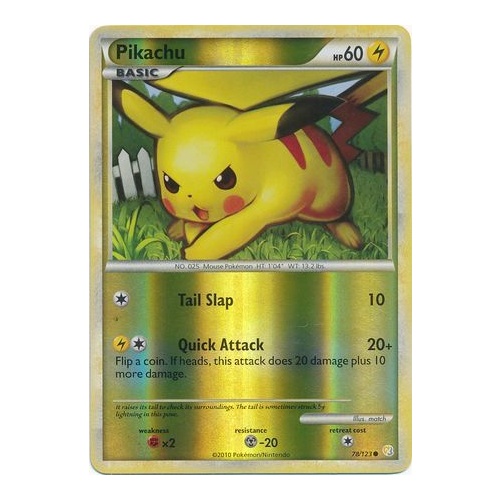 Pikachu 78/123 HS Base Set Reverse Holo Common Pokemon Card NEAR MINT TCG