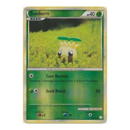 Sunkern 85/123 HS Base Set Reverse Holo Common Pokemon Card NEAR MINT TCG