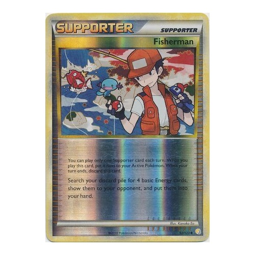 Fisherman 92/123 HS Base Set Reverse Holo Uncommon Trainer Pokemon Card NEAR MINT TCG