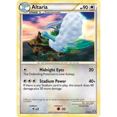 Altaria 2/102 HS Triumphant Holo Rare Pokemon Card NEAR MINT TCG