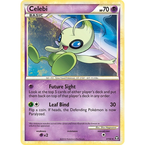 Celebi 3/102 HS Triumphant Holo Rare Pokemon Card NEAR MINT TCG