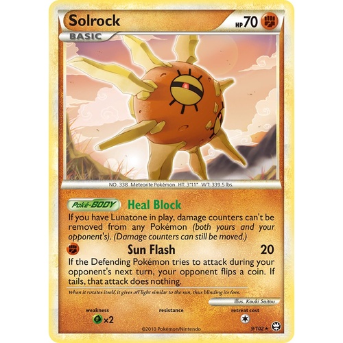 Solrock 9/102 HS Triumphant Holo Rare Pokemon Card NEAR MINT TCG