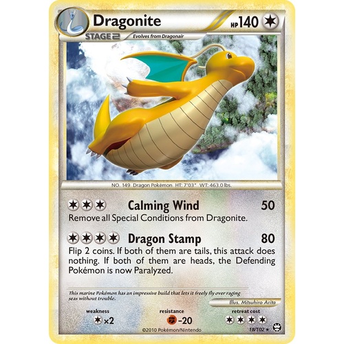 Dragonite 18/102 HS Triumphant Rare Pokemon Card NEAR MINT TCG