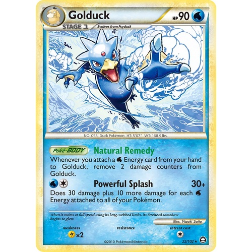 Golduck 22/102 HS Triumphant Rare Pokemon Card NEAR MINT TCG