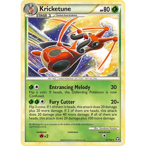 Kricketune 24/102 HS Triumphant Rare Pokemon Card NEAR MINT TCG