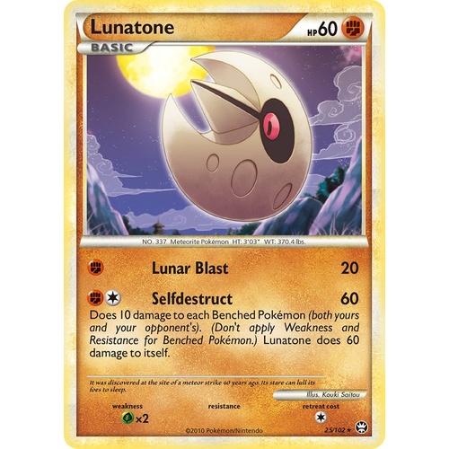 Lunatone 25/102 HS Triumphant Rare Pokemon Card NEAR MINT TCG