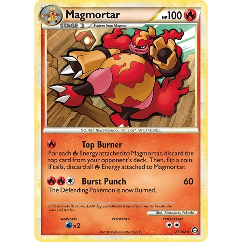 Magmortar 27/102 HS Triumphant Rare Pokemon Card NEAR MINT TCG