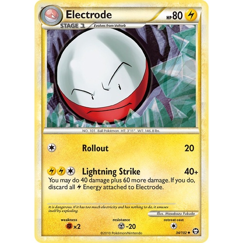 Electrode 34/102 HS Triumphant Uncommon Pokemon Card NEAR MINT TCG