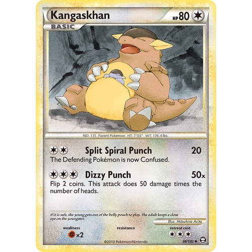 Kangaskhan 36/102 HS Triumphant Uncommon Pokemon Card NEAR MINT TCG
