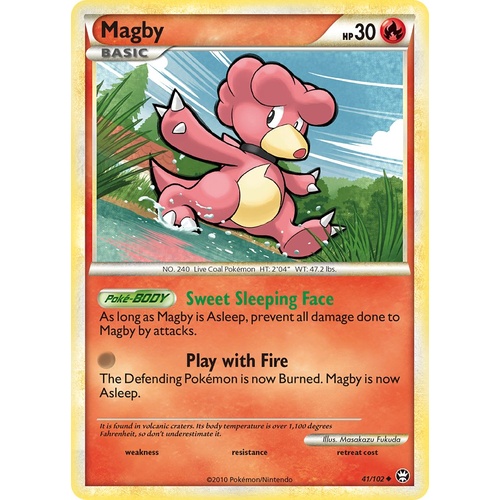 Magby 41/102 HS Triumphant Uncommon Pokemon Card NEAR MINT TCG