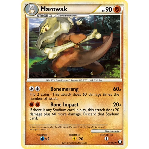 Marowak 44/102 HS Triumphant Uncommon Pokemon Card NEAR MINT TCG