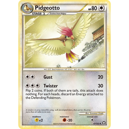 Pidgeotto 47/102 HS Triumphant Uncommon Pokemon Card NEAR MINT TCG