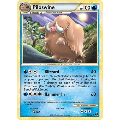 Piloswine 48/102 HS Triumphant Uncommon Pokemon Card NEAR MINT TCG