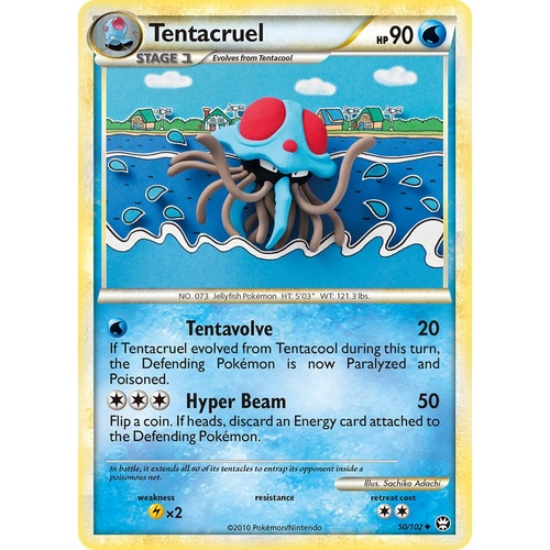 Tentacruel 50/102 HS Triumphant Uncommon Pokemon Card NEAR MINT TCG