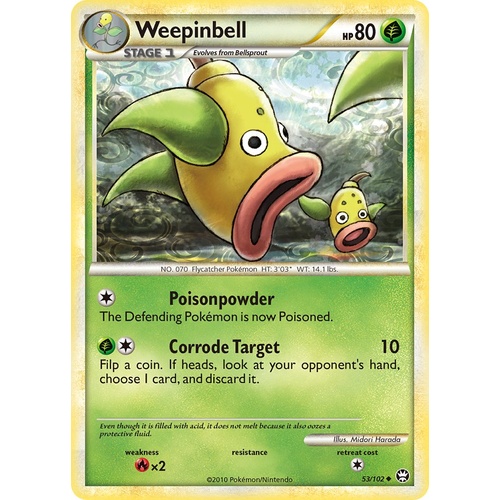 Weepinbell 53/102 HS Triumphant Uncommon Pokemon Card NEAR MINT TCG