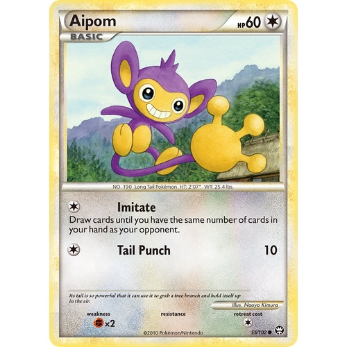 Aipom 55/102 HS Triumphant Common Pokemon Card NEAR MINT TCG