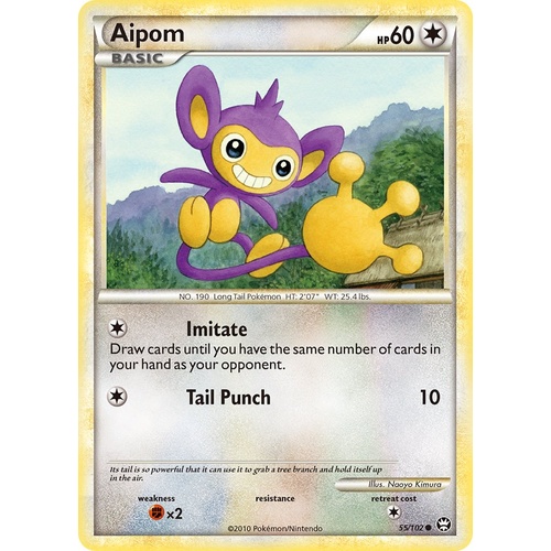 Aipom 55/102 HS Triumphant Common Pokemon Card NEAR MINT TCG