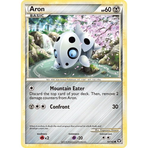 Aron 56/102 HS Triumphant Common Pokemon Card NEAR MINT TCG