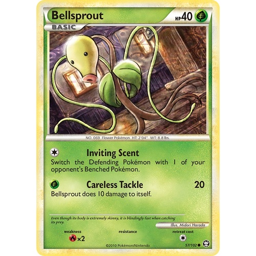 Bellsprout 57/102 HS Triumphant Common Pokemon Card NEAR MINT TCG