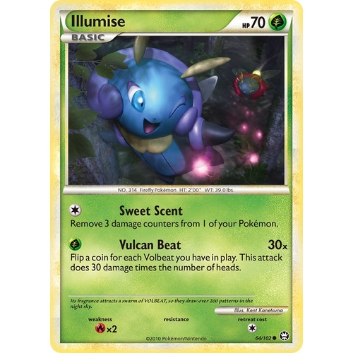 Illumise 64/102 HS Triumphant Common Pokemon Card NEAR MINT TCG
