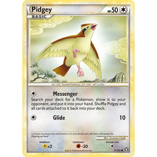 Pidgey 71/102 HS Triumphant Common Pokemon Card NEAR MINT TCG