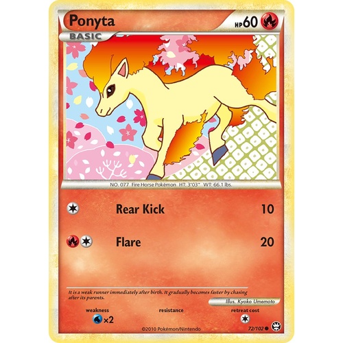 Ponyta 72/102 HS Triumphant Common Pokemon Card NEAR MINT TCG