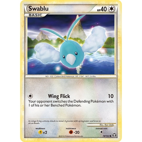 Swablu 78/102 HS Triumphant Common Pokemon Card NEAR MINT TCG