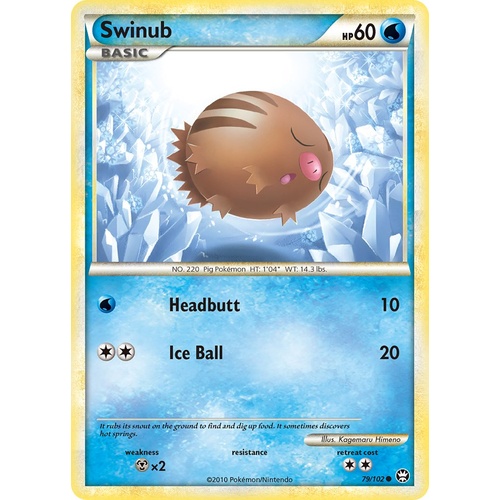 Swinub 79/102 HS Triumphant Common Pokemon Card NEAR MINT TCG