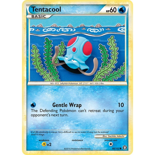 Tentacool 80/102 HS Triumphant Common Pokemon Card NEAR MINT TCG