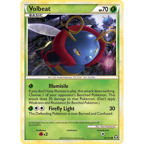 Volbeat 82/102 HS Triumphant Common Pokemon Card NEAR MINT TCG