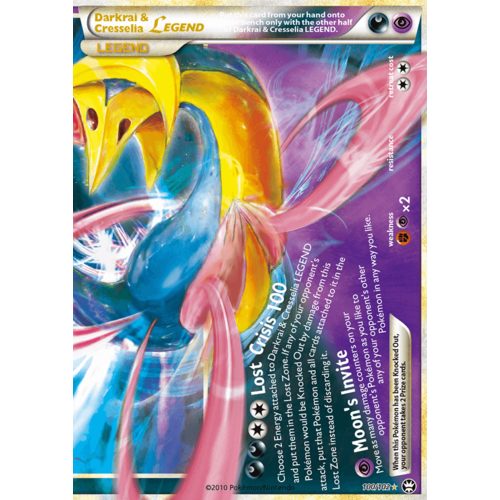 Darkrai & Cresselia Legend (Bottom) 100/102 HS Triumphant Holo Ultra Rare Pokemon Card NEAR MINT TCG